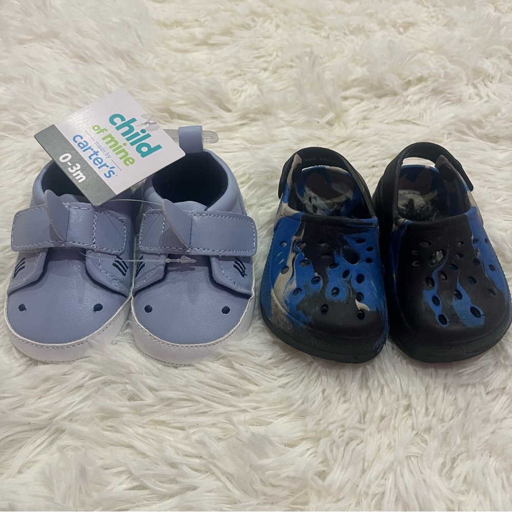 Shark Slip On Shoes , Blue Black Shoes 0-3 months